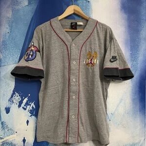 Vintage Nike Air Jordan Jersey Mens Size M Shirt 90s 1992 Gray Jumpman Baseball